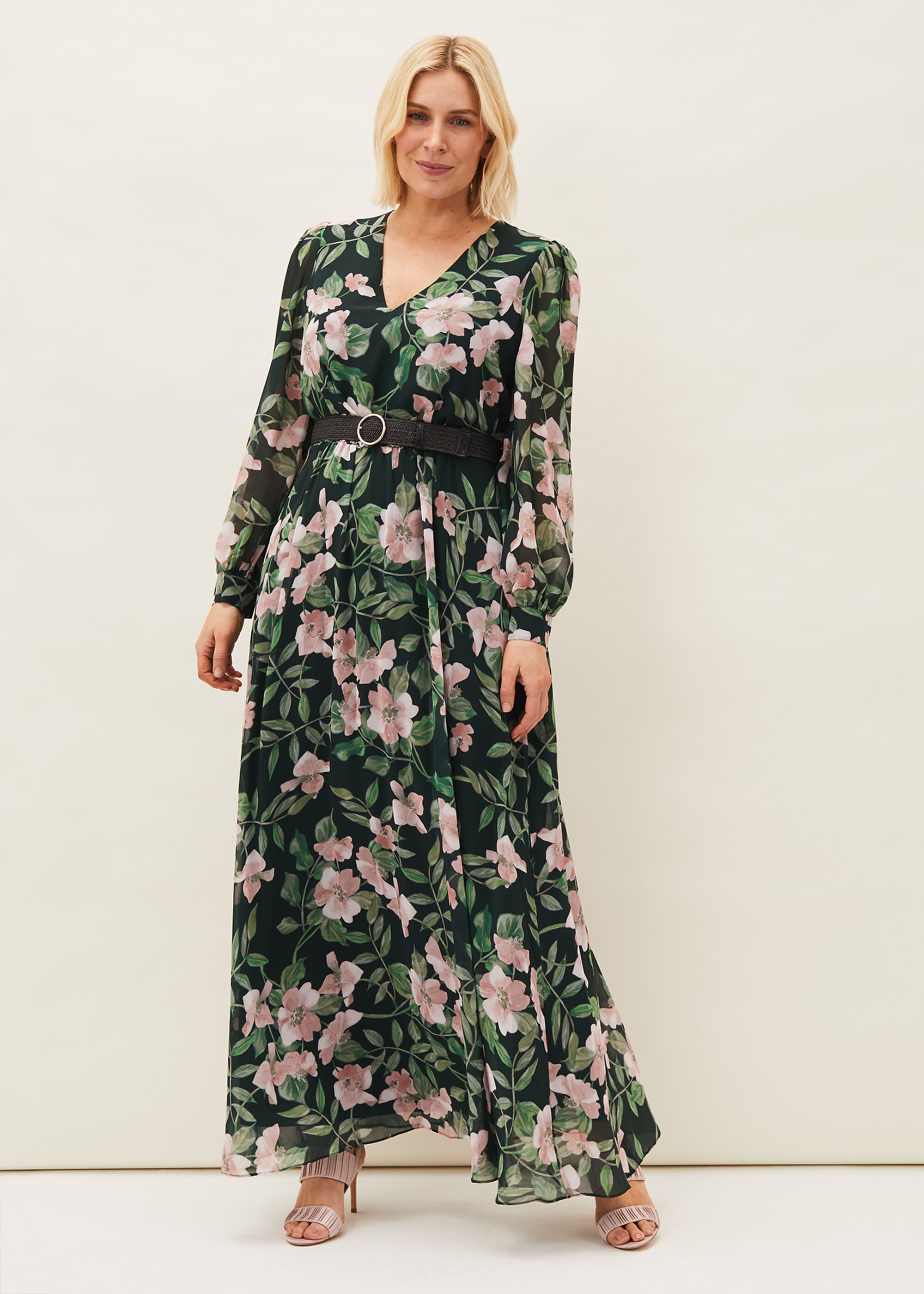 Hali Floral Belted Maxi Dress | Phase Eight
